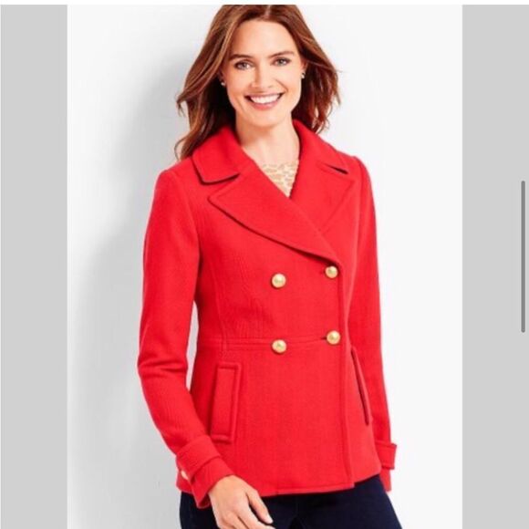 Talbots Double Breasted Pea Coat Sz 6 - Picture 1 of 12